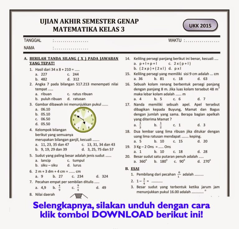 10 Rahasia Contoh Soal Kelas 3 SD Semester 2 untuk Bantu Anak Belajar Lebih Efektif 10 Rahasia Contoh Soal Kelas 3 SD Semester 2 untuk Bantu Anak Belajar Lebih Efektif
