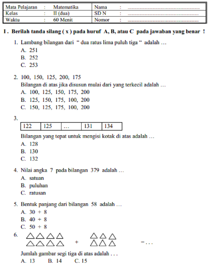 Soal Pas Matematika Kls 4 Semester 1 - Piffle me Soal Pas Matematika Kls 4 Semester 1 - Piffle me