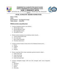Soal UAS PJOK Kelas 3 Semester 2 PDF