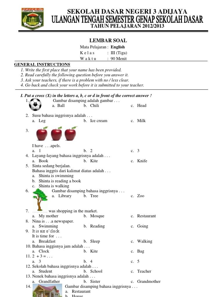 5 Latihan Soal Bahasa Indonesia Kelas 2 SD Semester 1 Kurikulum 2013 yang Wajib Dikuasai