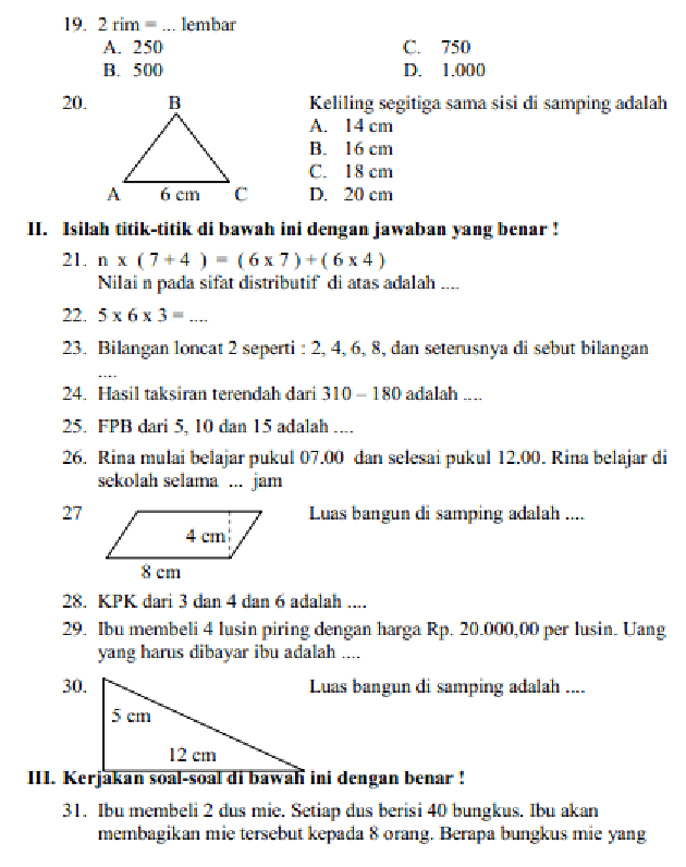 Matematika Kelas 4 Semester 2 - Piffle me