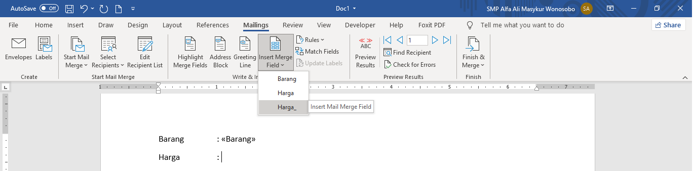 JM World Cara Format Angka Rupiah Mail Merge Ms Word Ms Excel
