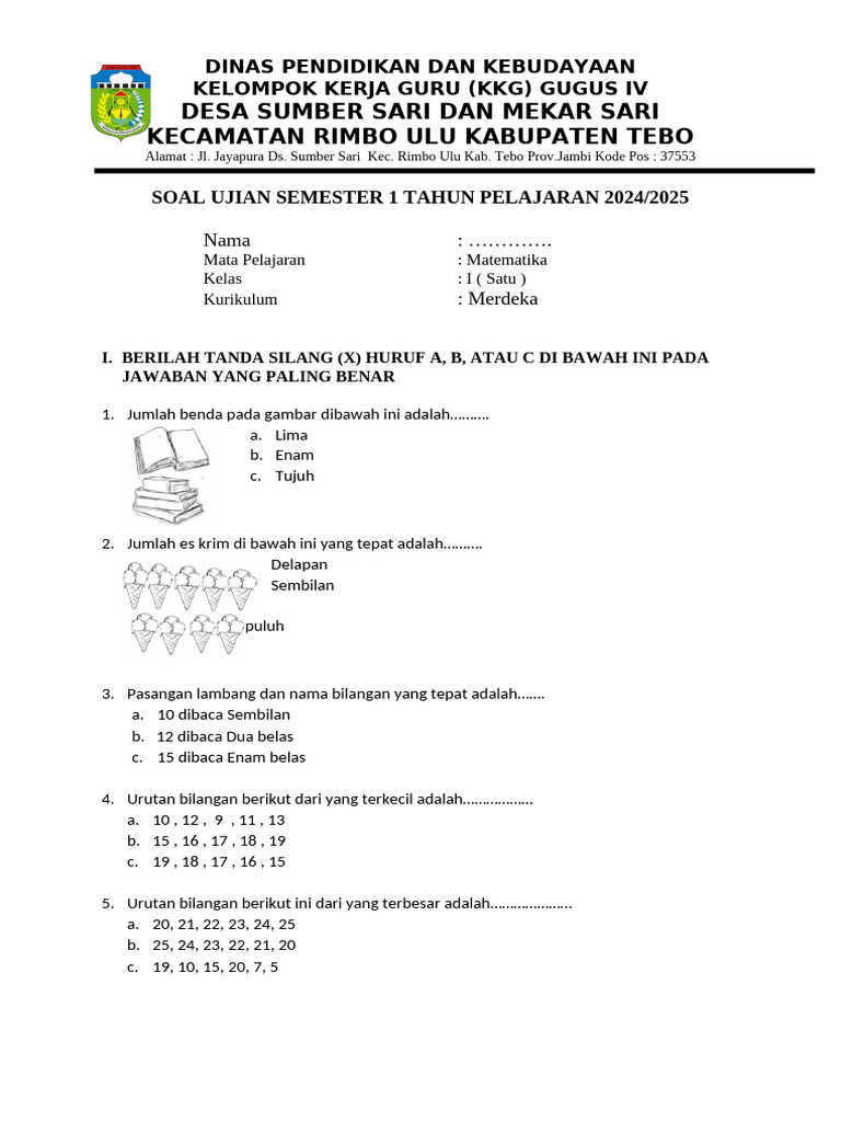 Rahasia Bilangan Prima dengan Contoh Soal Ujian Matematika Kelas 1 Semester 1 Diketahui