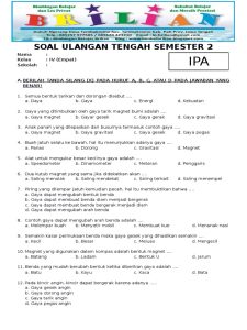 50 Soal dan Jawab IPA Kelas 4 SD
