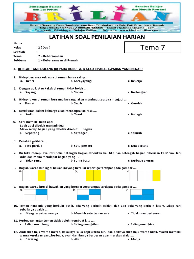 Latihan Seru Agar Anak Cepat Paham Contoh Soal Bahasa Indonesia Tema 7 Kelas 2 Latihan Seru Agar Anak Cepat Paham Contoh Soal Bahasa Indonesia Tema 7 Kelas 2