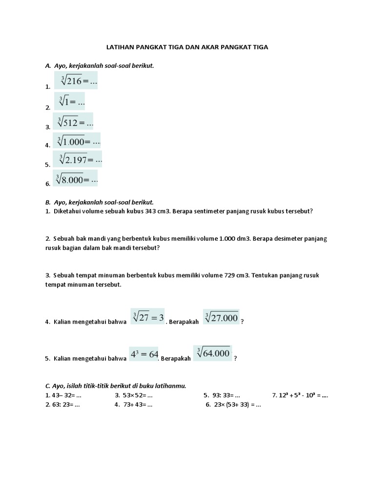 Rahasia Cepat Selesaikan Soal Akar Pangkat 2 dan 3 Kelas 6 SD Agar Nilai Sempurna Rahasia Cepat Selesaikan Soal Akar Pangkat 2 dan 3 Kelas 6 SD Agar Nilai Sempurna