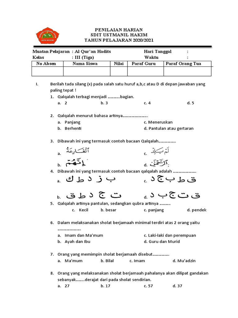 Rahasia Sukses Ujian Ternyata Ada di Kumpulan Soal Quran Hadits Kelas 3 Semester 1 Ini Rahasia Sukses Ujian Ternyata Ada di Kumpulan Soal Quran Hadits Kelas 3 Semester 1 Ini